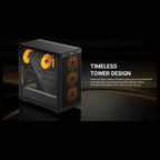 ID-Cooling Ware 510 ARGB ATX Mid-Tower PC Case, Tempered Glass, High-Airflow Mesh Front, 4x120mm ARGB Fans, Up to 360mm Radiator Support, USB Type-C, Black