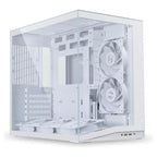 LIAN LI O11D Dynamic Mini V2 FLOW Mid Tower Case, Panoramic View, High-Performance Airflow, 5x120mm Reverse Blade Fans, Tempered Glass Panels, O11DMIV2FW White