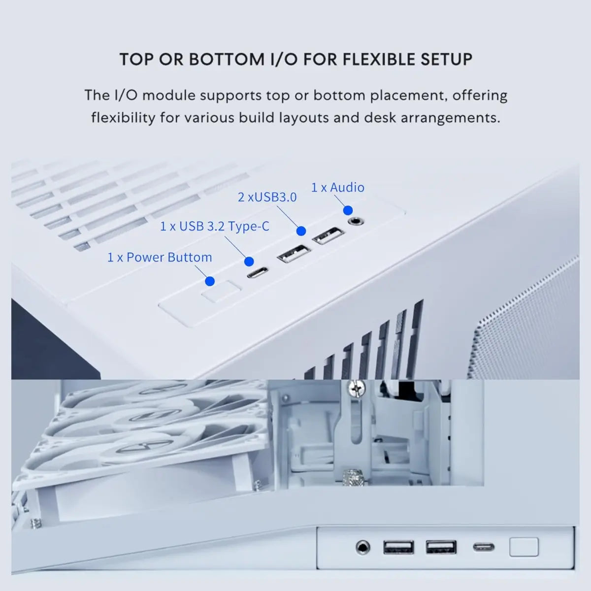 LIAN LI O11D Dynamic Mini V2 FLOW Mid Tower Case, Panoramic View, High-Performance Airflow, 5x120mm Reverse Blade Fans, Tempered Glass Panels, O11DMIV2FW White