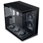LIAN LI O11 Dynamic Mini V2 Flow, ATX Micro-ATX Mini-ITX Support, Pillar-Less Tempered Glass, 5x Reverse Blade 120mm Fans, USB-C 3.2 Gen 1 and 2x USB-A 3.0, Black O11DMIV2FX