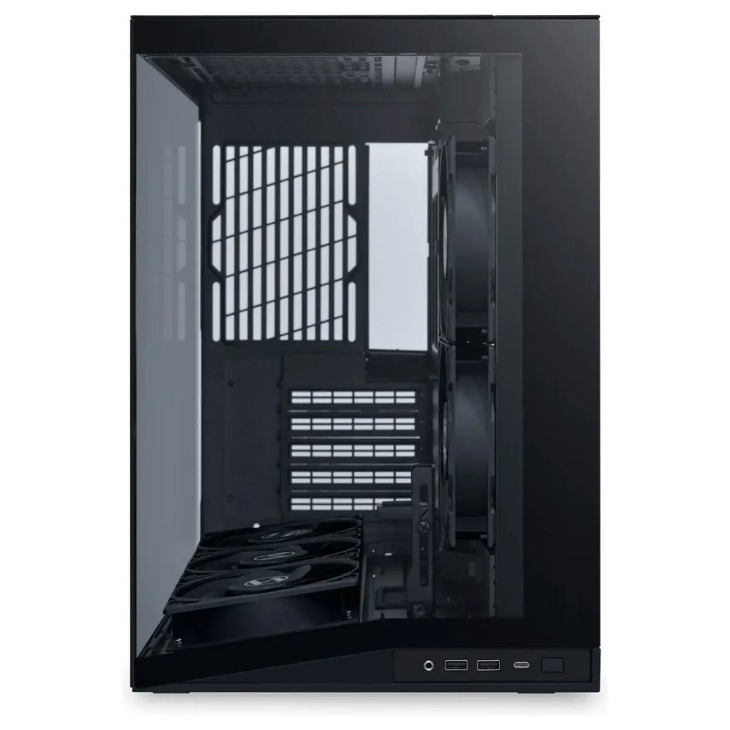 LIAN LI O11 Dynamic Mini V2 Flow, ATX Micro-ATX Mini-ITX Support, Pillar-Less Tempered Glass, 5x Reverse Blade 120mm Fans, USB-C 3.2 Gen 1 and 2x USB-A 3.0, Black O11DMIV2FX