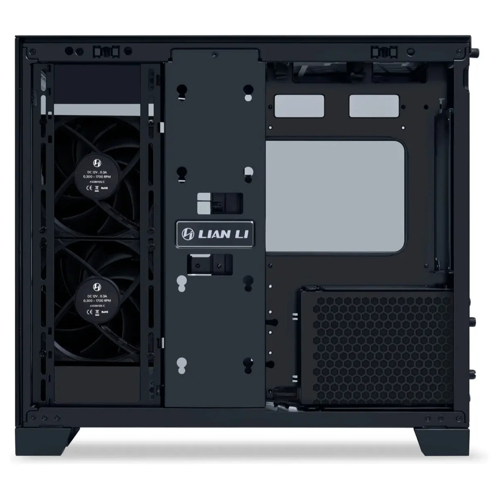 LIAN LI O11 Dynamic Mini V2 Flow, ATX Micro-ATX Mini-ITX Support, Pillar-Less Tempered Glass, 5x Reverse Blade 120mm Fans, USB-C 3.2 Gen 1 and 2x USB-A 3.0, Black O11DMIV2FX