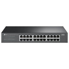 TP-Link LS1024G 24-Port Gigabit Desktop and Rackmount Switch, 24x 10/100/1000Mbps Ports, QoS, Plug and Play, Fanless Design