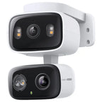 TP-Link Tapo C246D Indoor and Outdoor Dual Lens Pan and Tilt Security Camera, 2K 3MP Dual Lens, 125 Degree FOV Wide-Angle and 6mm Telephoto, IP65 Weatherproof, Smart Night Vision, 2-Way Audio