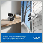 TP-Link Tapo C246D Indoor and Outdoor Dual Lens Pan and Tilt Security Camera, 2K 3MP Dual Lens, 125 Degree FOV Wide-Angle and 6mm Telephoto, IP65 Weatherproof, Smart Night Vision, 2-Way Audio