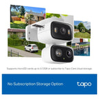 TP-Link Tapo C246D Indoor and Outdoor Dual Lens Pan and Tilt Security Camera, 2K 3MP Dual Lens, 125 Degree FOV Wide-Angle and 6mm Telephoto, IP65 Weatherproof, Smart Night Vision, 2-Way Audio