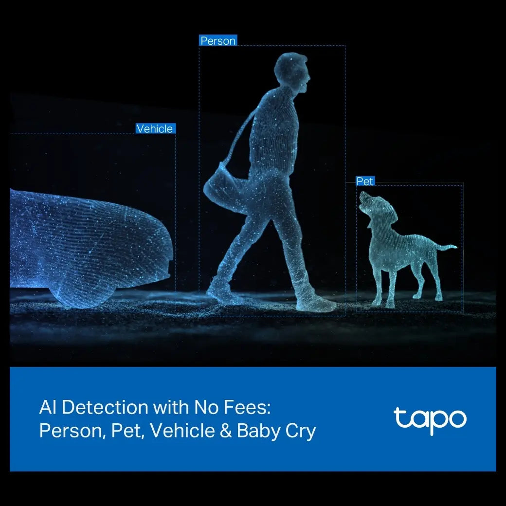TP-Link Tapo C246D Indoor and Outdoor Dual Lens Pan and Tilt Security Camera, 2K 3MP Dual Lens, 125 Degree FOV Wide-Angle and 6mm Telephoto, IP65 Weatherproof, Smart Night Vision, 2-Way Audio