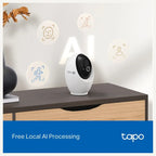 TP-Link C260 Pan and Tilt AI Home Security Wi-Fi Camera, 4K 8MP Video, 360 Degree Horizontal and 116 Degree Vertical, Human Face Recognition, Night Vision Up to 40ft