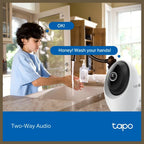 TP-Link C260 Pan and Tilt AI Home Security Wi-Fi Camera, 4K 8MP Video, 360 Degree Horizontal and 116 Degree Vertical, Human Face Recognition, Night Vision Up to 40ft