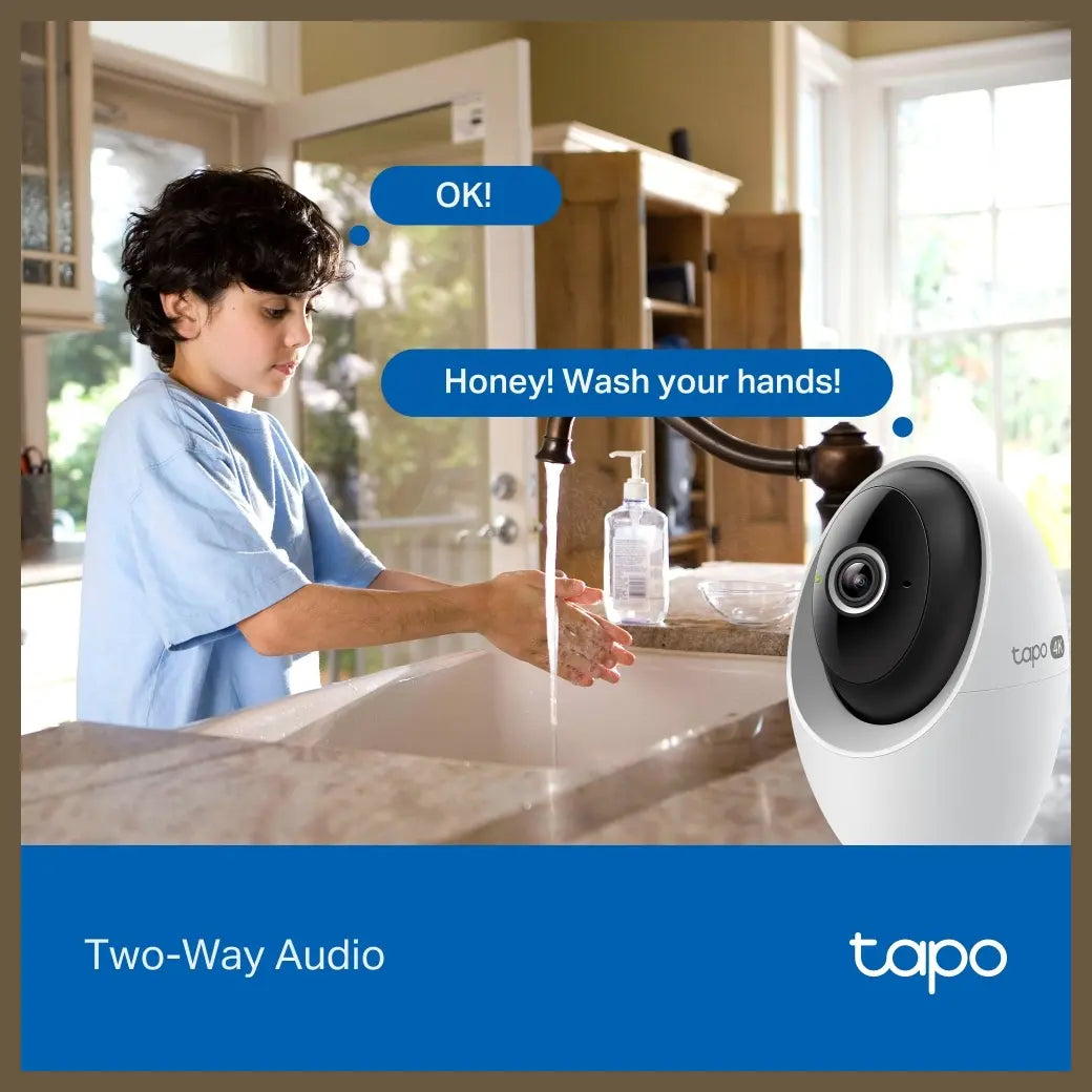 TP-Link C260 Pan and Tilt AI Home Security Wi-Fi Camera, 4K 8MP Video, 360 Degree Horizontal and 116 Degree Vertical, Human Face Recognition, Night Vision Up to 40ft