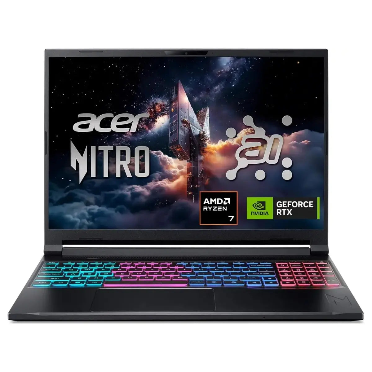 Acer Nitro V 16S AI ANV16S-41-R94F Gaming Notebook, AMD Ryzen 7 260, 16GB DDR5 RAM, 512GB NVMe SSD, NVIDIA GeForce RTX 5050 8GB, 16" WUXGA 180Hz, Windows 11 Home Single Language, Black, NH.QZZSG.008 (Official Warranty)