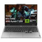Lenovo LOQ 15AHP10 Gaming Laptop, AMD Ryzen 7 250, NVIDIA GeForce RTX 5050 8GB, 16GB DDR5-5600 RAM, 1TB PCIe 4.0 NVMe SSD, 15.6" FHD IPS 144Hz 100% sRGB G-SYNC, Windows 11 Home, Luna Grey, 83JG000FUS