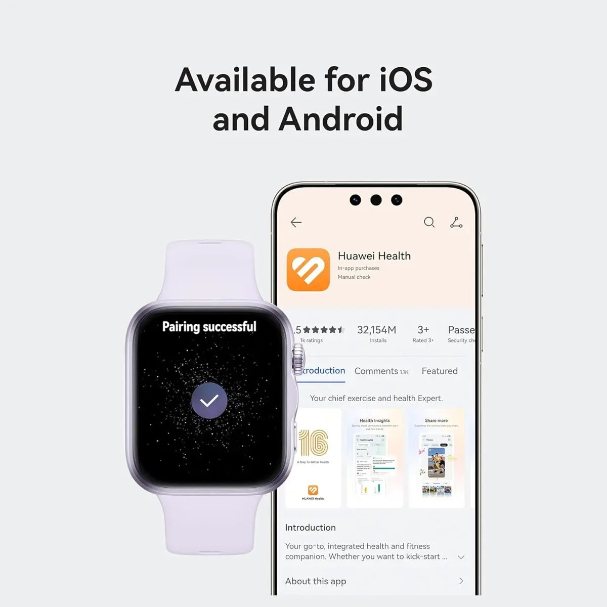 HUAWEI Watch Fit 5 Smart Watch, 1.82" AMOLED Display, NFC, GPS, Up to 10 Days Battery Life, SpO2, Sleep Health Monitor, 5 ATM, Black