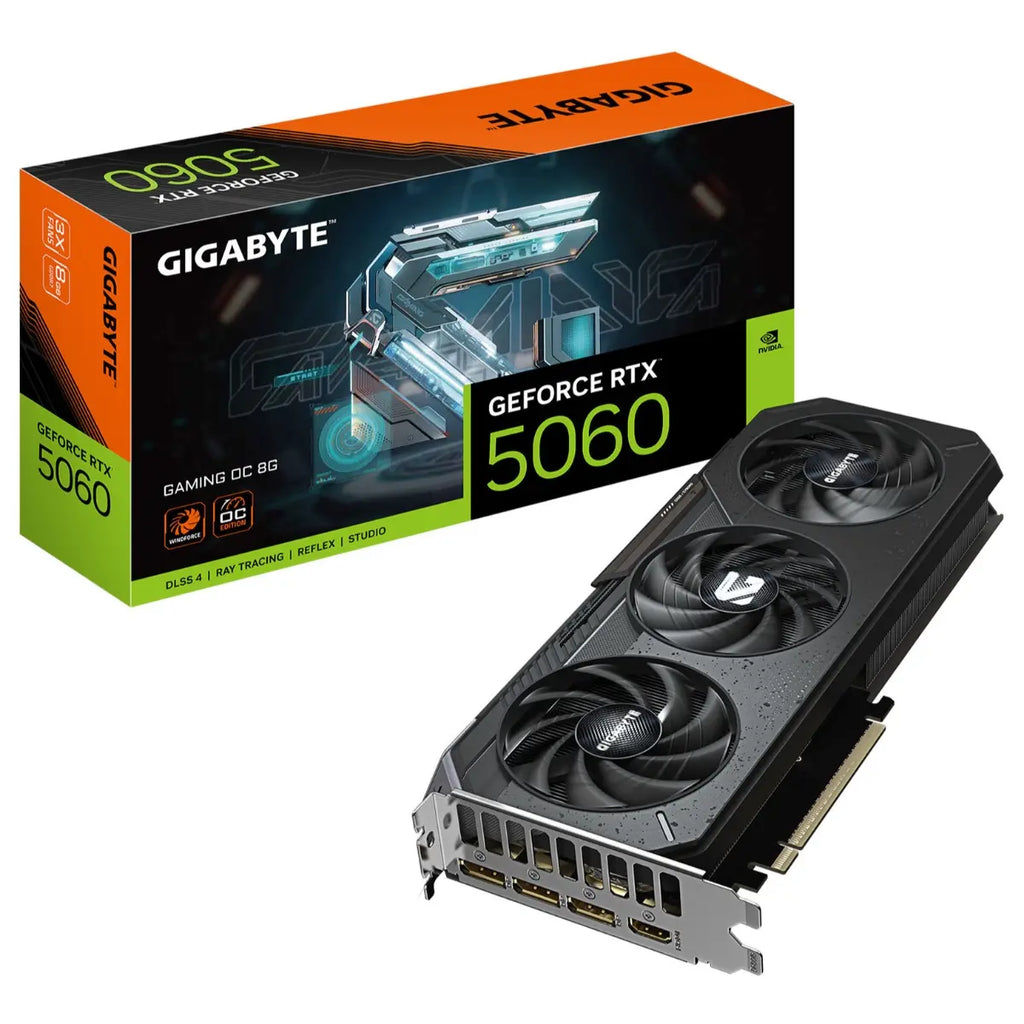 Gigabyte GeForce RTX 5060 GAMING OC 8G Graphics Card, 8GB GDDR7, 3840 CUDA Cores, Boost Up to 2595MHz, PCIe 5.0 x16, DisplayPort 2.1b and HDMI 2.1b, GV-N5060GAMING OC-8GD
