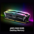 Lexar ARES RGB 32GB (2x16GB) 7600MHz CL36 DDR5 Desktop Memory Kit, XMP 3.0 and EXPO Support, Black, LD5U16G76C36BR-RGD