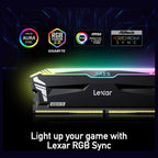 Lexar ARES RGB 32GB (2x16GB) 7600MHz CL36 DDR5 Desktop Memory Kit, XMP 3.0 and EXPO Support, Black, LD5U16G76C36BR-RGD