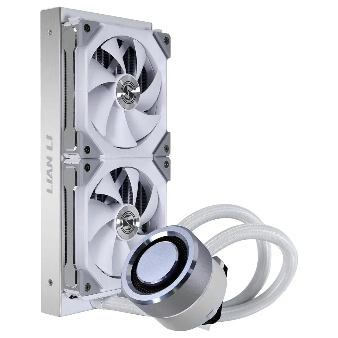 Lian Li GALAHAD AIO UNI FAN SL120 EDITION, 240mm RGB Liquid CPU Cooler, 800-1900RPM, 58.54CFM, Intel LGA115X LGA1200 LGA1700 and AMD AM4 AM5, GA-240SLA White