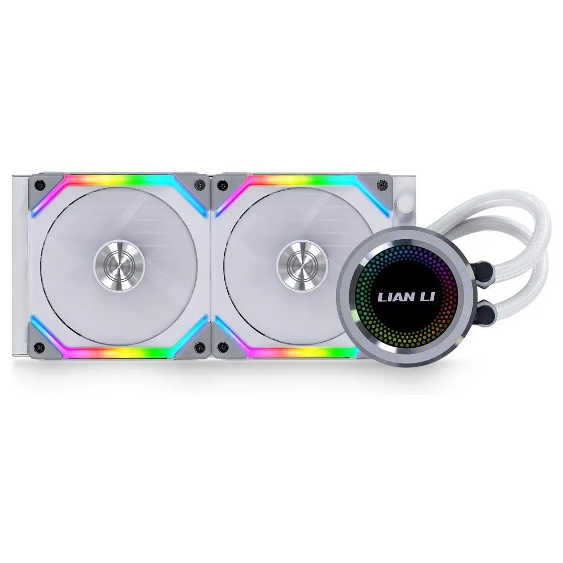 Lian Li GALAHAD AIO UNI FAN SL120 EDITION, 240mm RGB Liquid CPU Cooler, 800-1900RPM, 58.54CFM, Intel LGA115X LGA1200 LGA1700 and AMD AM4 AM5, GA-240SLA White