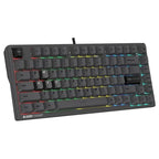 Bloody MS76 Hall Effect Magnetic Gaming Keyboard, Rapid Trigger, True Analog Input, Adjustable Actuation 0.1mm-3.5mm, 82 Key RGB, Wired, Iron Grey