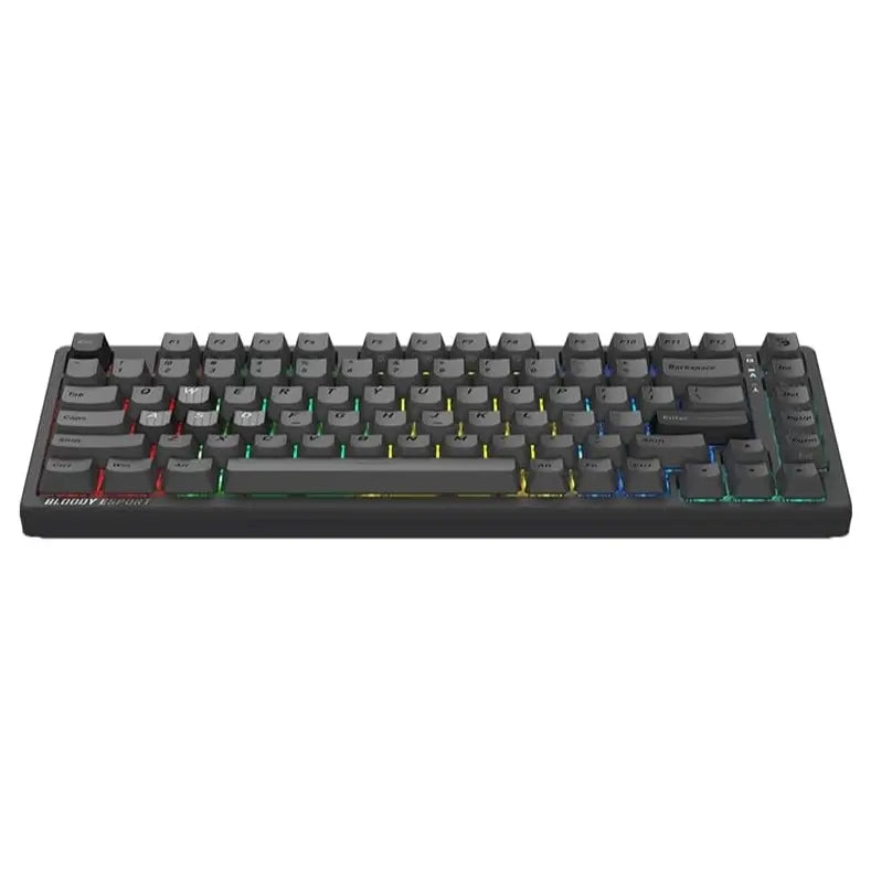 Bloody MS76 Hall Effect Magnetic Gaming Keyboard, Rapid Trigger, True Analog Input, Adjustable Actuation 0.1mm-3.5mm, 82 Key RGB, Wired, Iron Grey