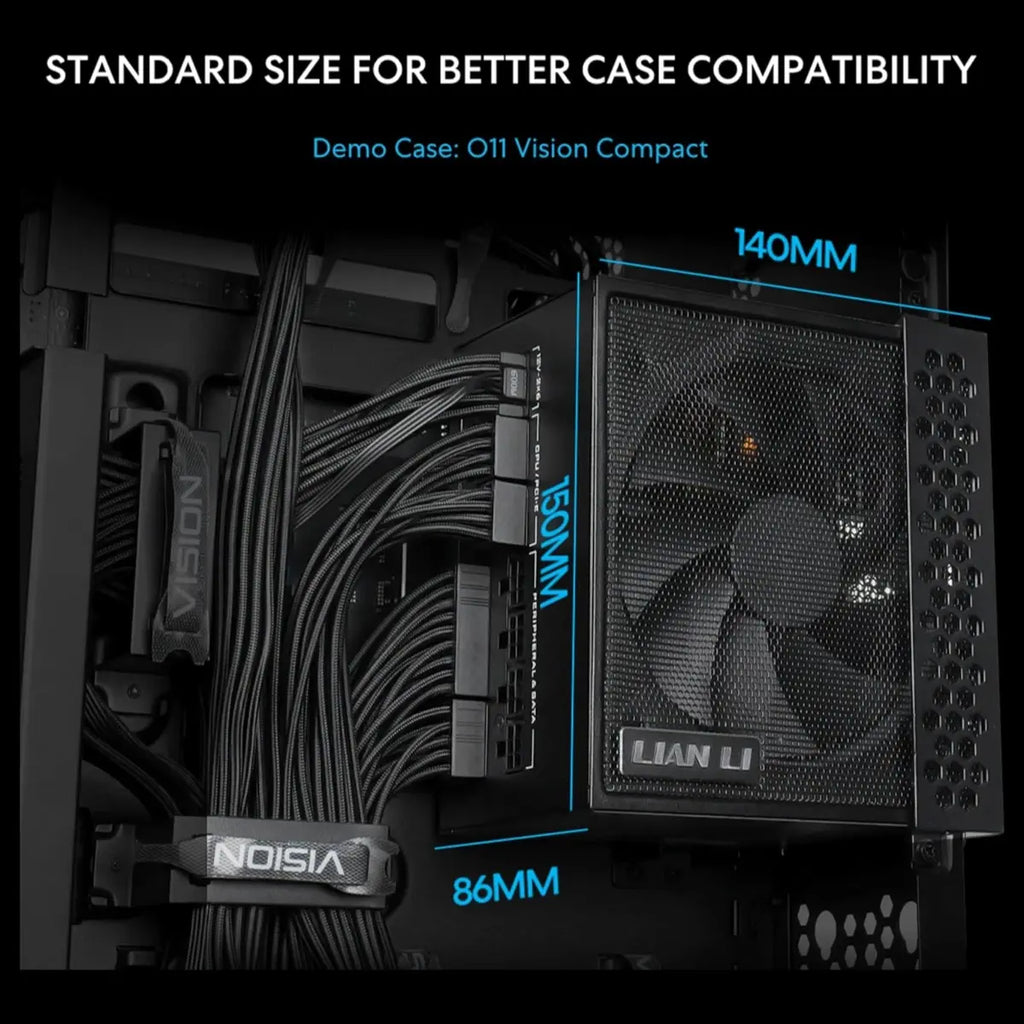 Lian Li SX Platinum 1200W Power Supply, 80 PLUS Platinum, ATX 3.1, Black SX1200P