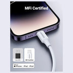 UGREEN USB-C to Lightning Cable, 6FT MFi Certified, PD Fast Charging, 480Mbps Data Transfer, 60W, 60749