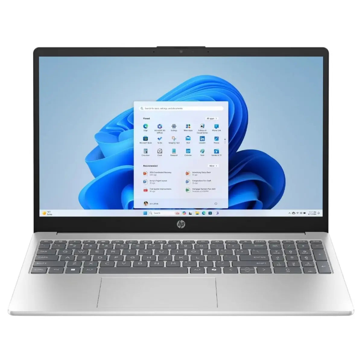 HP 15-FC0025WM Laptop, AMD Ryzen 5 7520U, AMD Radeon Graphics, 8GB LPDDR5-5500MT/s RAM, 1TB PCIe NVMe M.2 SSD, 15.6" FHD Touchscreen IPS LED Display, Windows 11 Home, Natural Silver