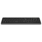 A4Tech FK10Q Sleek Multimedia Keyboard, QuietKey Technology, 12 FN HotKeys, Waterproof Design, Black