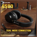 ATTACK SHARK G500 Ultra-Light Dual-Mode Gaming Headset, Bluetooth 5.1 and 3.5mm Wired Dual-Modes, LIGHTSPEED Wireless Technology, Omnidirectional Microphone, Black