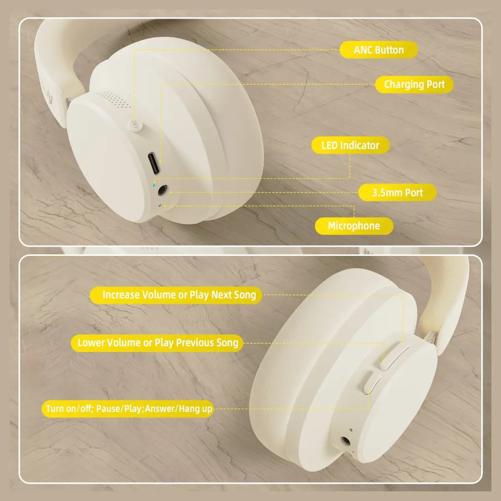 ATTACK SHARK G500 Ultra-Light Dual-Mode Gaming Headset, Bluetooth 5.1 and 3.5mm Wired, 210g Ultra-Light Design, LIGHTSPEED Wireless Technology, Off White