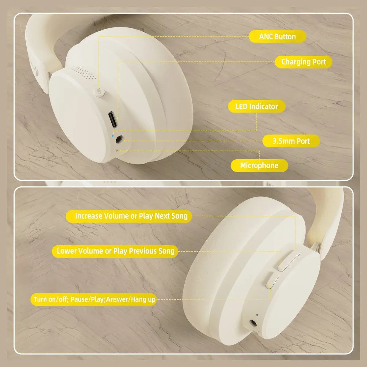 ATTACK SHARK G500 Ultra-Light Dual-Mode Gaming Headset, Bluetooth 5.1 and 3.5mm Wired, 210g Ultra-Light Design, LIGHTSPEED Wireless Technology, Off White