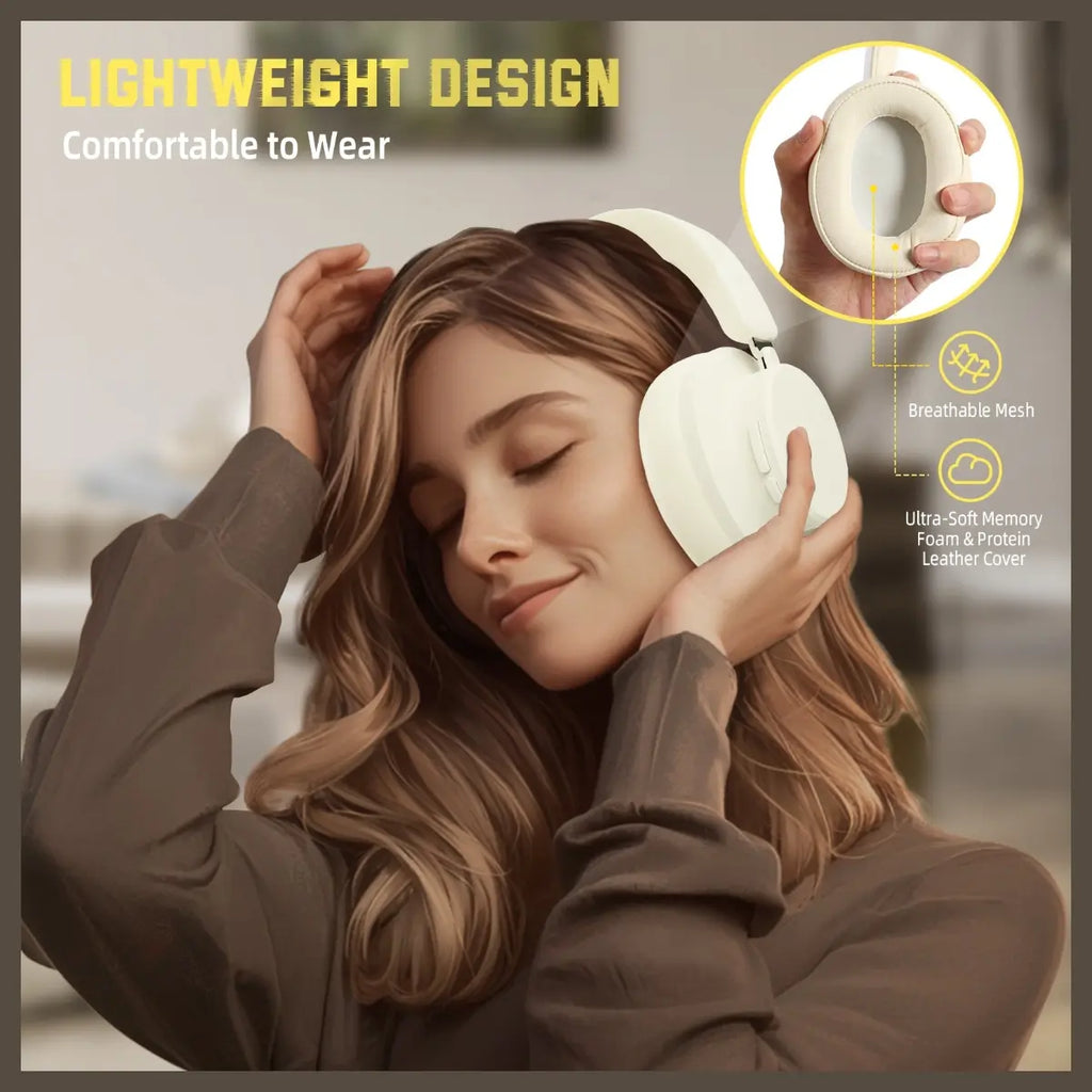 ATTACK SHARK G500 Ultra-Light Dual-Mode Gaming Headset, Bluetooth 5.1 and 3.5mm Wired, 210g Ultra-Light Design, LIGHTSPEED Wireless Technology, Off White