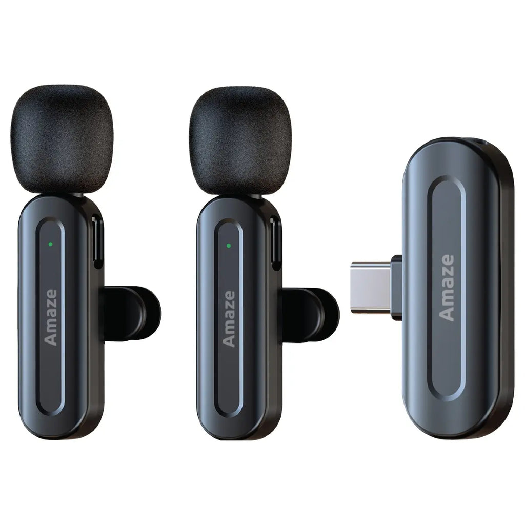 Amaze Streamify Active Noise Cancellation Wireless Microphone, Dual Microphone Setup, Intelligent Noise Reduction, 2.4GHz Private Wireless, Up to 20m Line of Sight, A680