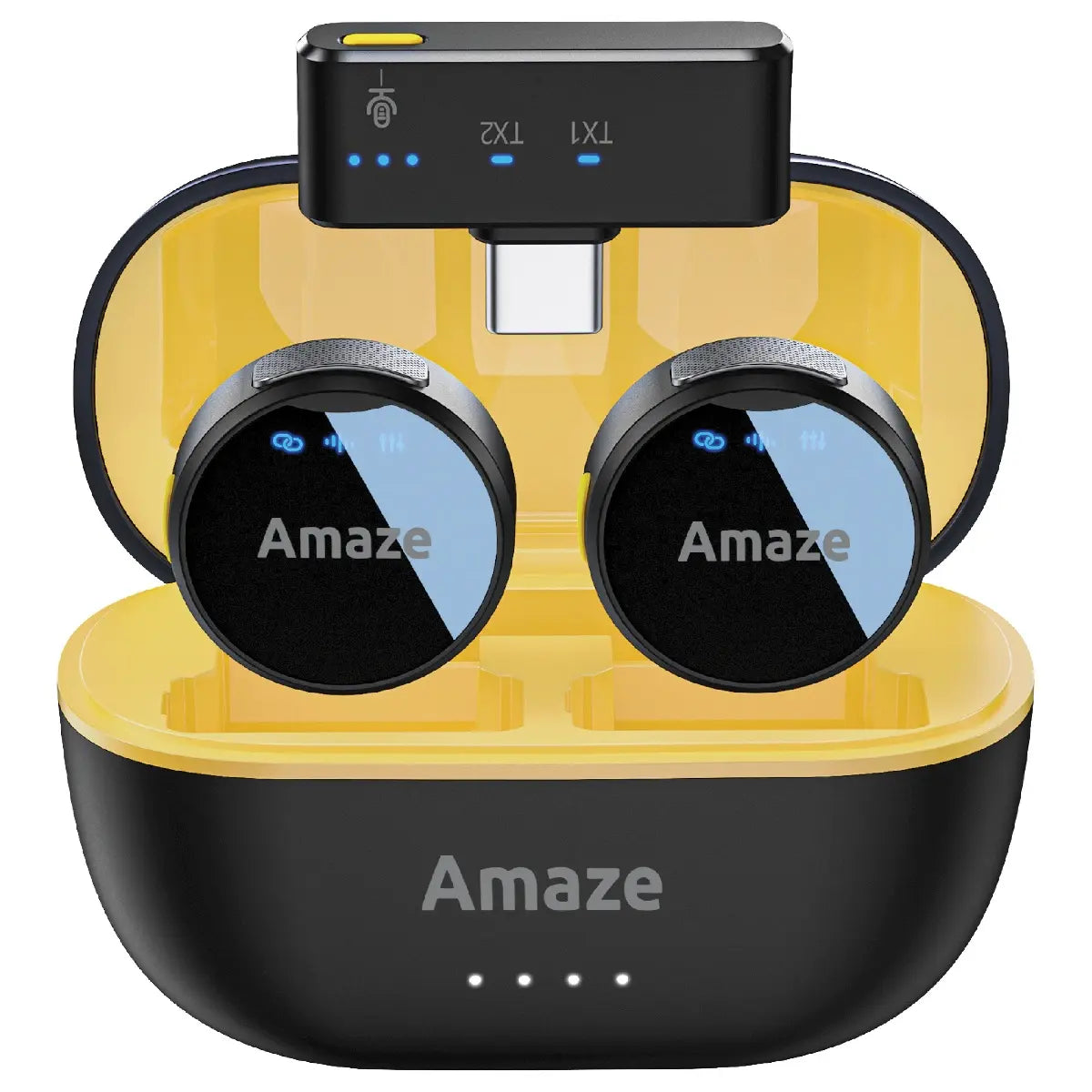 Amaze Audix Core Noise Cancellation Wireless Microphone, Dual Microphone 2-in-1 System, 2.4GHz Wireless Up to 40 Meters, 360 Degree Omnidirectional, Ultra-Low Latency <=20ms, Model A692