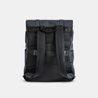 DUKES CITYLINE Backpack, Premium PU Exterior and Polyester Lining, Magnetic Strap Buttons, Zipper and Hasp Closure, Dedicated Computer Interlayer, Fully Waterproof, 32x12x44cm - Pure Black
