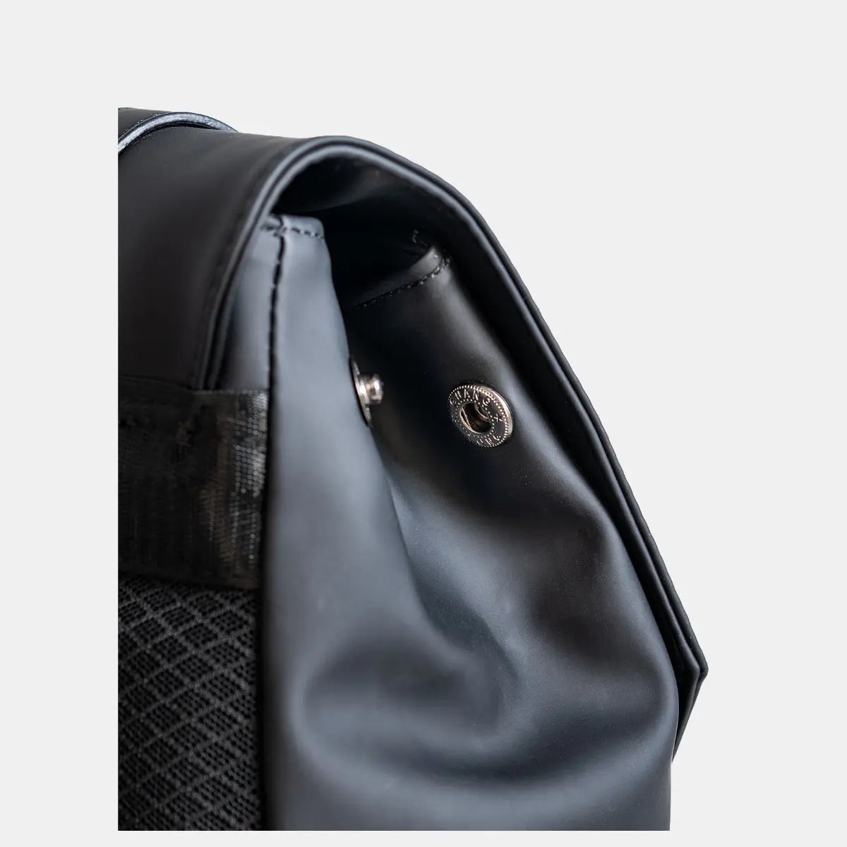 DUKES CITYLINE Backpack, Premium PU Exterior and Polyester Lining, Magnetic Strap Buttons, Zipper and Hasp Closure, Dedicated Computer Interlayer, Fully Waterproof, 32x12x44cm - Pure Black