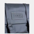 DUKES CITYLINE Backpack, Premium PU Exterior and Polyester Lining, Magnetic Strap Buttons, Zipper and Hasp Closure, Dedicated Computer Interlayer, Fully Waterproof, 32x12x44cm - Pure Black