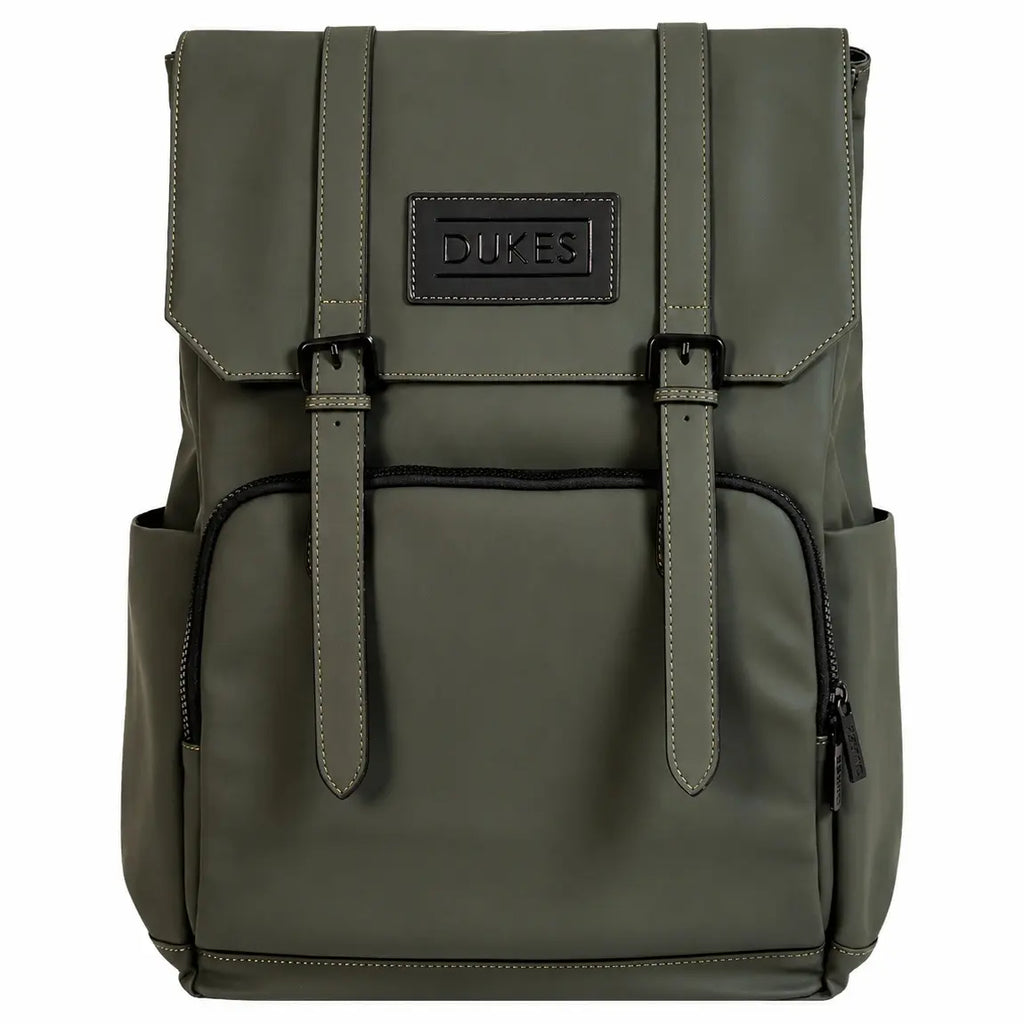 DUKES CITYLINE Backpack, Premium PU Exterior and Polyester Lining, Dedicated Computer Interlayer, Fully Waterproof, 32x12x44cm, Prefect Green