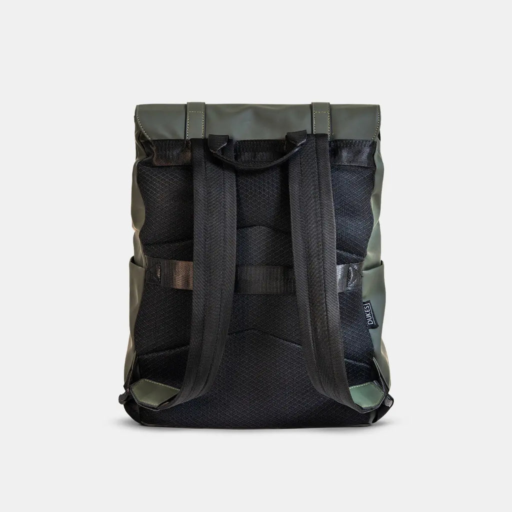 DUKES CITYLINE Backpack, Premium PU Exterior and Polyester Lining, Dedicated Computer Interlayer, Fully Waterproof, 32x12x44cm, Prefect Green