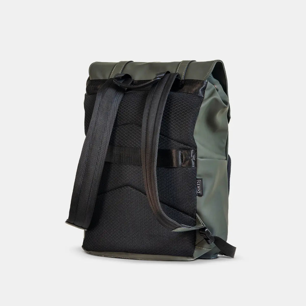 DUKES CITYLINE Backpack, Premium PU Exterior and Polyester Lining, Dedicated Computer Interlayer, Fully Waterproof, 32x12x44cm, Prefect Green
