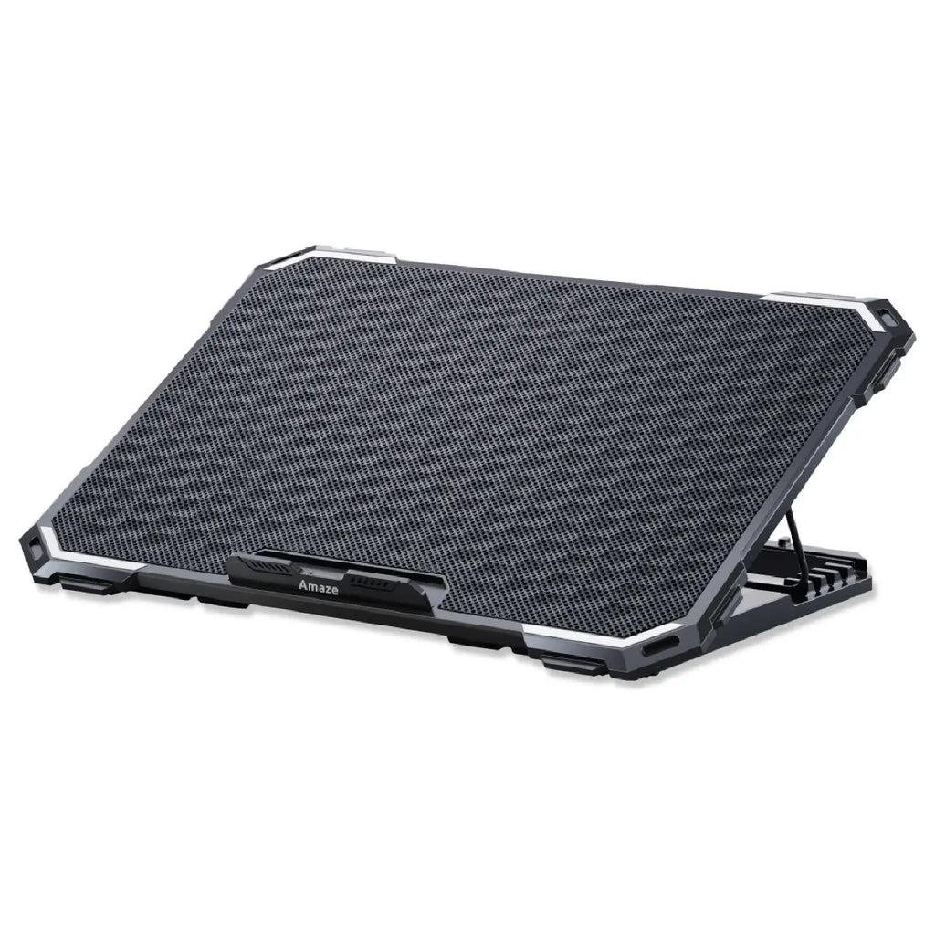 AMAZE 6 Fan Laptop Cooling Pad, 6-Level Height Adjustment, Supports up to 16", Fan Speed Controller, 2 USB Ports, Blue Fan Lighting, A506