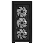 Asus A21 Plus TG ARGB MicroATX PC Case, 4x ARGB Fans Pre-Installed, Mesh Front Panel, Back-Connect Compatible, Up to 360mm Radiator, Up to 380mm Graphics, Black