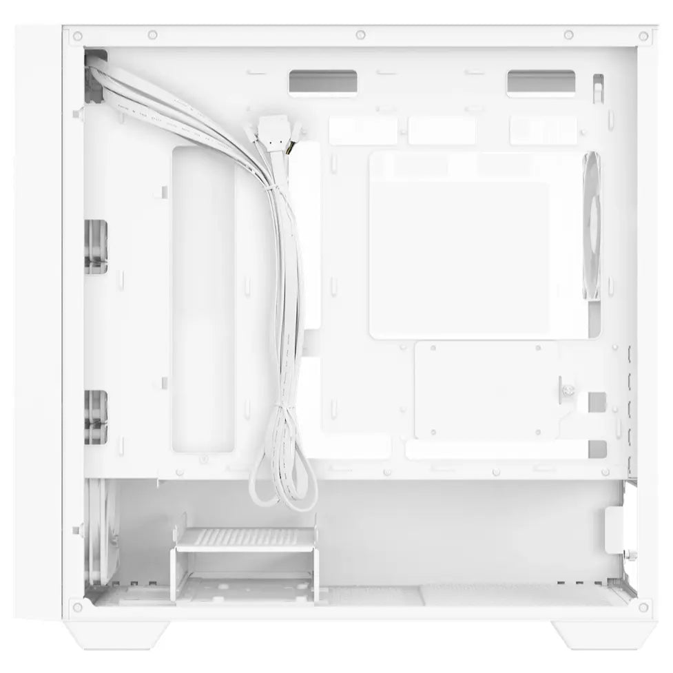 Asus A21 Plus TG ARGB MicroATX PC Case, 4x ARGB Fans Pre-Installed, Mesh Front Panel, Back-Connect Compatible, Up to 360mm Radiator, Up to 380mm Graphics, White