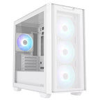 Asus A21 Plus TG ARGB MicroATX PC Case, 4x ARGB Fans Pre-Installed, Mesh Front Panel, Back-Connect Compatible, Up to 360mm Radiator, Up to 380mm Graphics, White