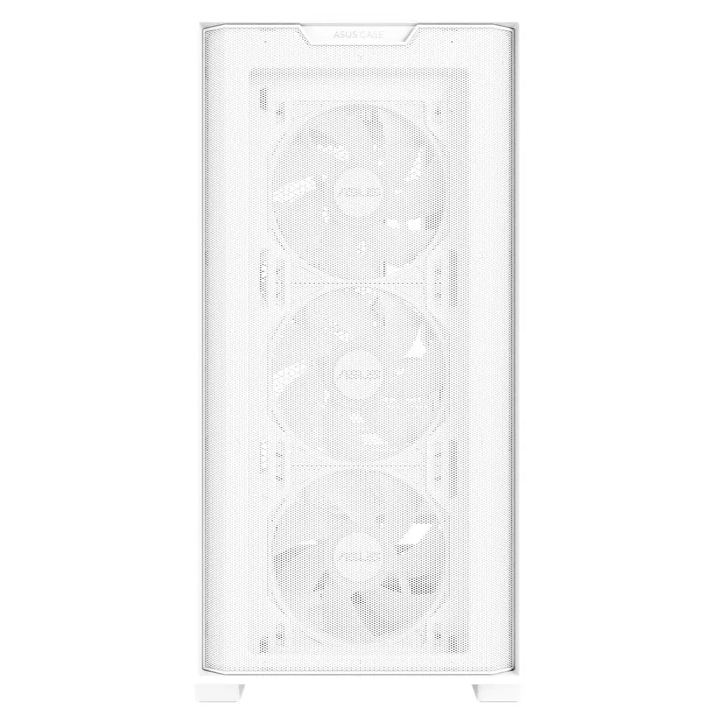 Asus A21 Plus TG ARGB MicroATX PC Case, 4x ARGB Fans Pre-Installed, Mesh Front Panel, Back-Connect Compatible, Up to 360mm Radiator, Up to 380mm Graphics, White