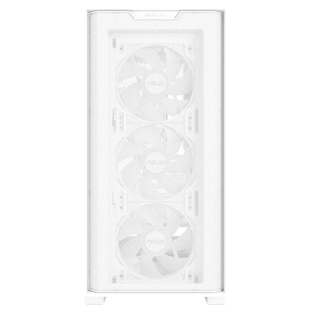 Asus A21 Plus TG ARGB MicroATX PC Case, 4x ARGB Fans Pre-Installed, Mesh Front Panel, Back-Connect Compatible, Up to 360mm Radiator, Up to 380mm Graphics, White