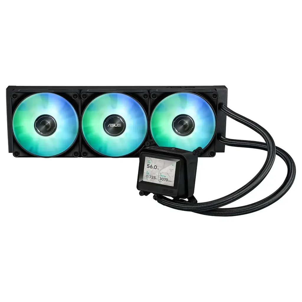 ASUS Max Gaming LC 360 ARGB LCD All-in-One CPU Liquid Cooler, 2.4" IPS LCD Screen, Pre-Installed ARGB Fans, Aura Lighting, Black