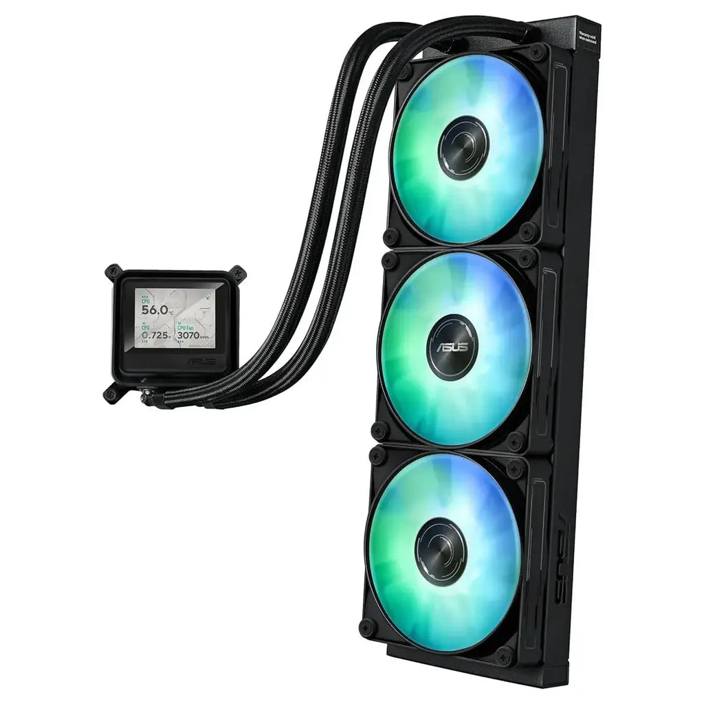 ASUS Max Gaming LC 360 ARGB LCD All-in-One CPU Liquid Cooler, 2.4" IPS LCD Screen, Pre-Installed ARGB Fans, Aura Lighting, Black