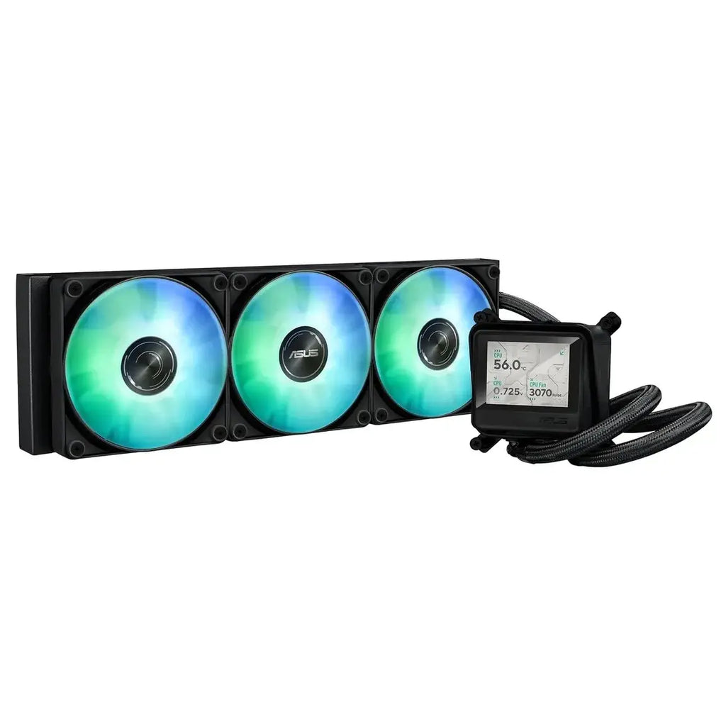 ASUS Max Gaming LC 360 ARGB LCD All-in-One CPU Liquid Cooler, 2.4" IPS LCD Screen, Pre-Installed ARGB Fans, Aura Lighting, Black