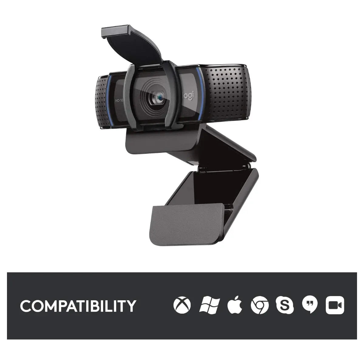 Logitech C920S HD Pro Webcam, 1080P Video Calls and Recording, HD Auto-Focus and Light Correction, Stereo Audio With Dual Mics, Privacy Shutter, 960-001252 / 960-001257